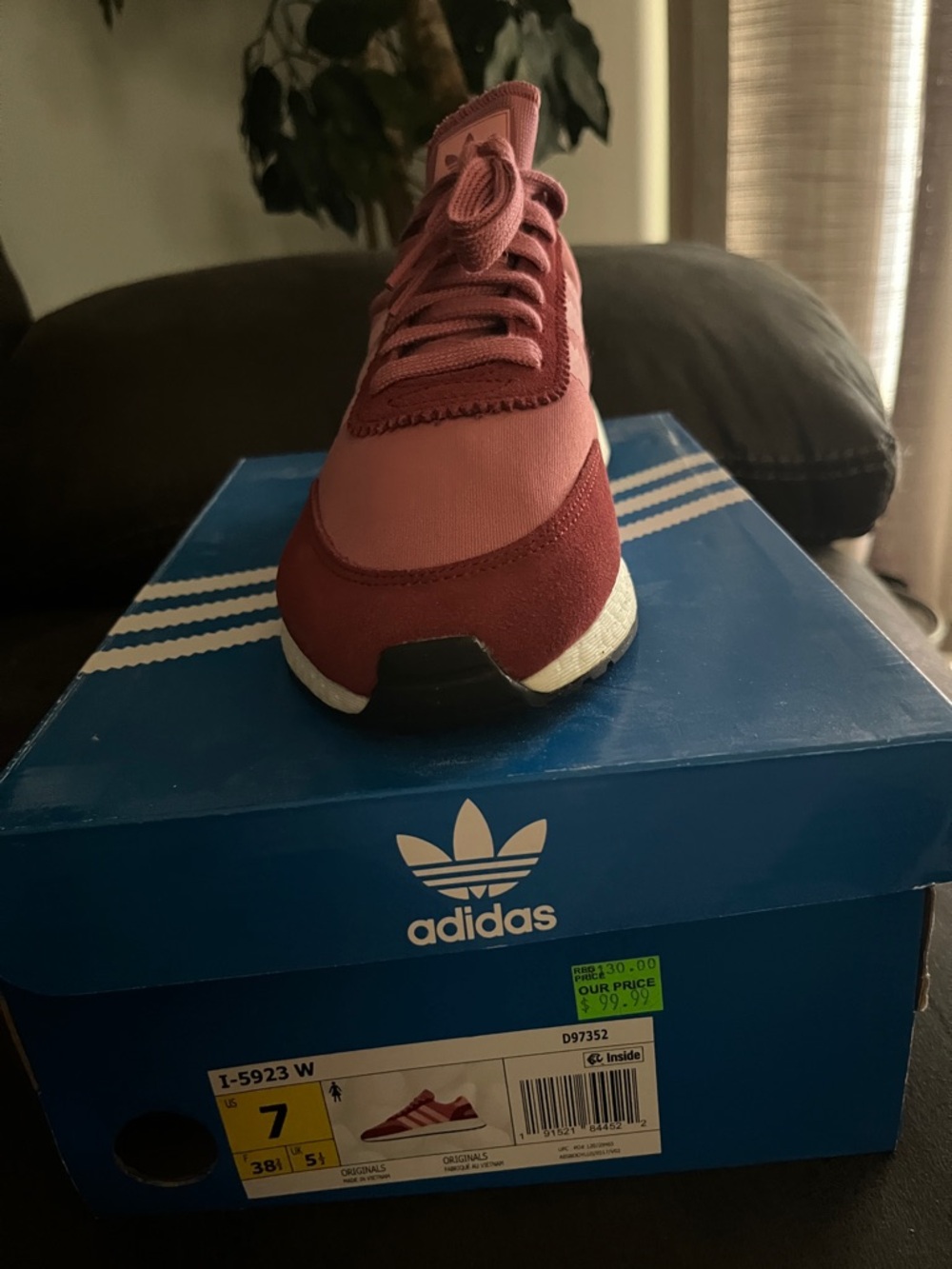 adidas Burgundy and Rose Low-Top Sneaker